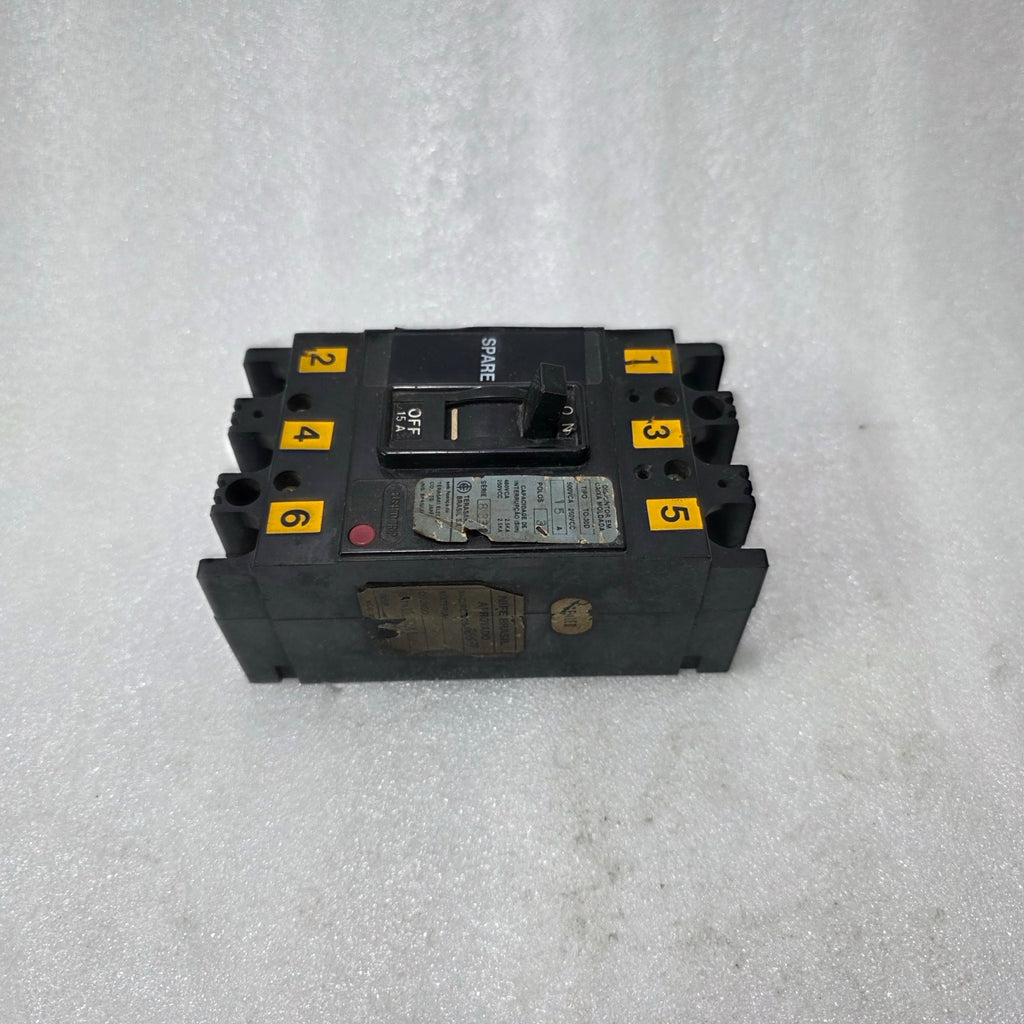 TERASAKI TO-30D MOLDED CASE CIRCUIT BREAKER 15A 3 POLE MCCB 500V AC / 250V DC