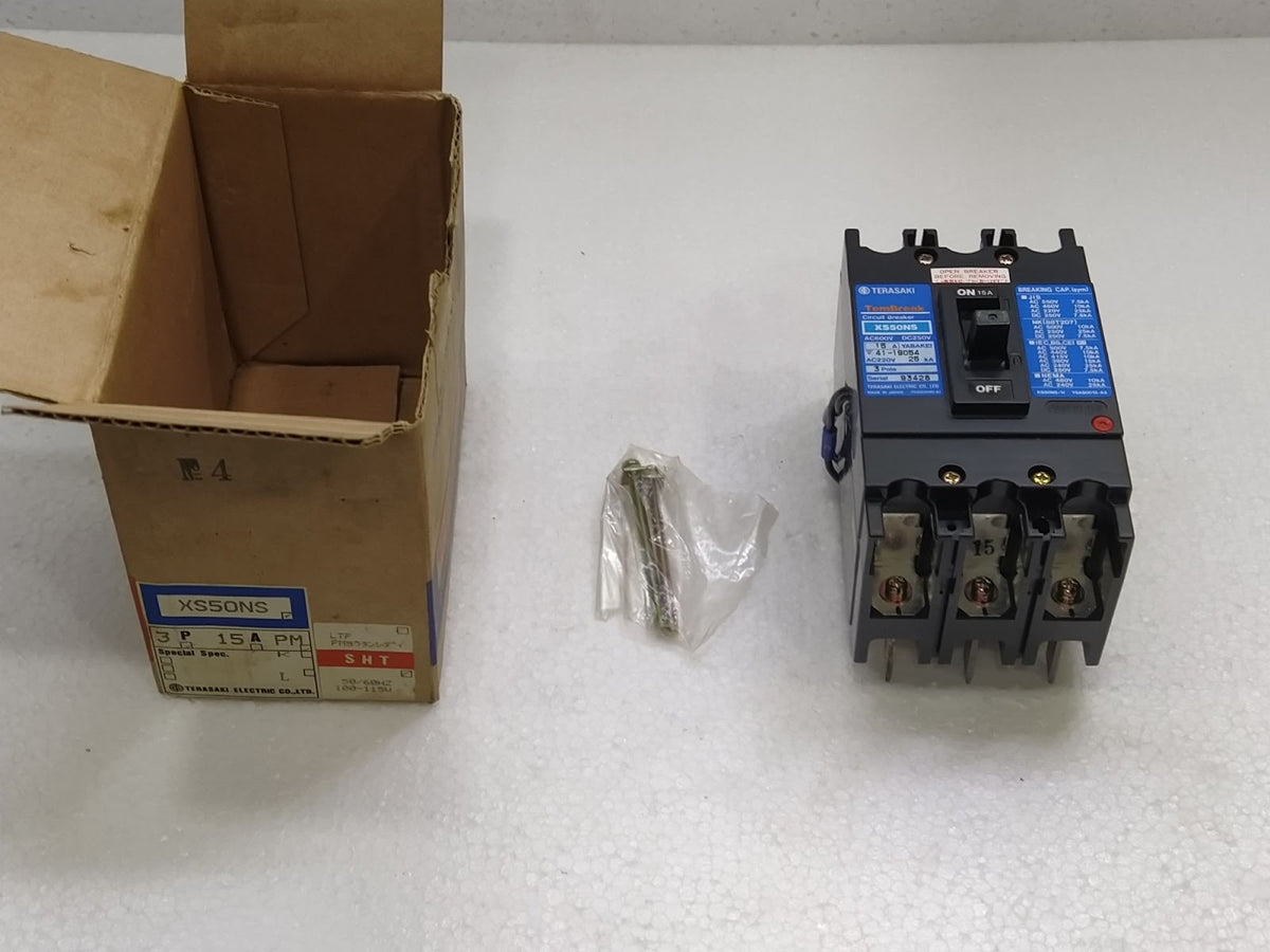 Terasaki TemBreak XS50NS Curcuit Breaker 15A 600VAC 250VDC 3 POLE