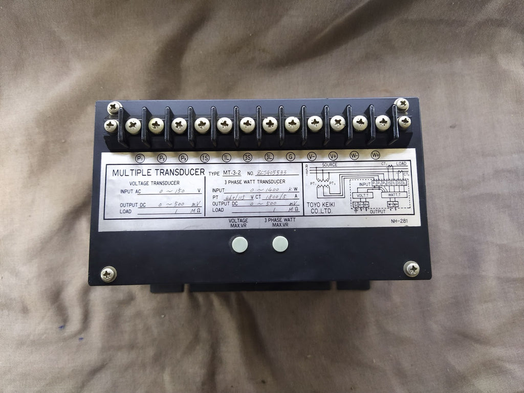 Toyo Keiki MT-3-2 3-Phase Watt Transducer Multiple Transducer