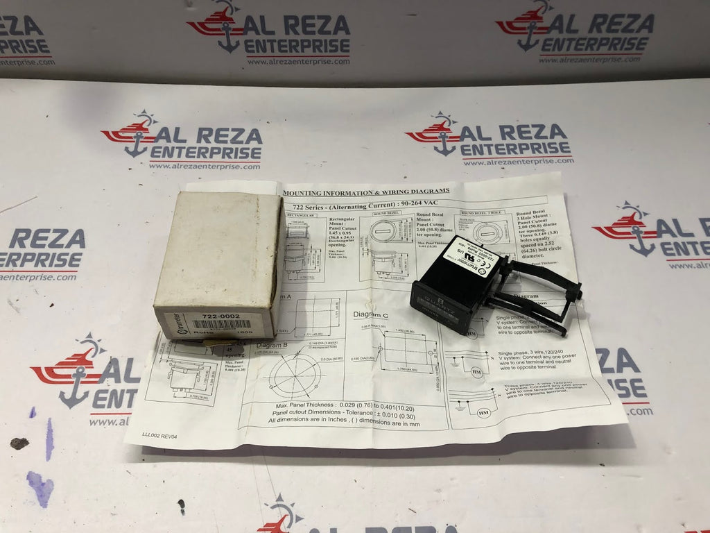TRUMETER 722-0002 HOUR METER 90-264VAC
