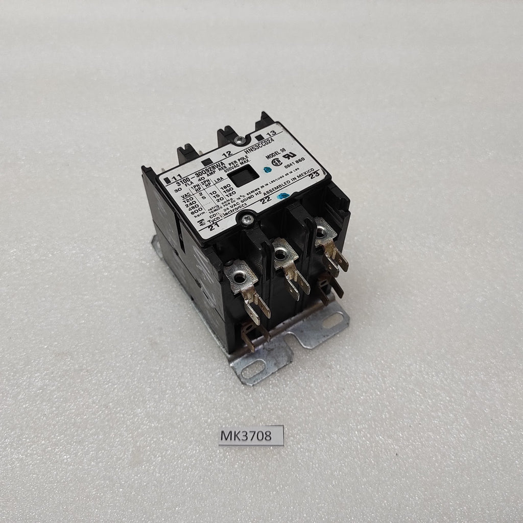 TYCO ELECTRONICS 3100-30Q928WA CONTACTOR HN53CC024 COIL VOLTAGE 24VAC