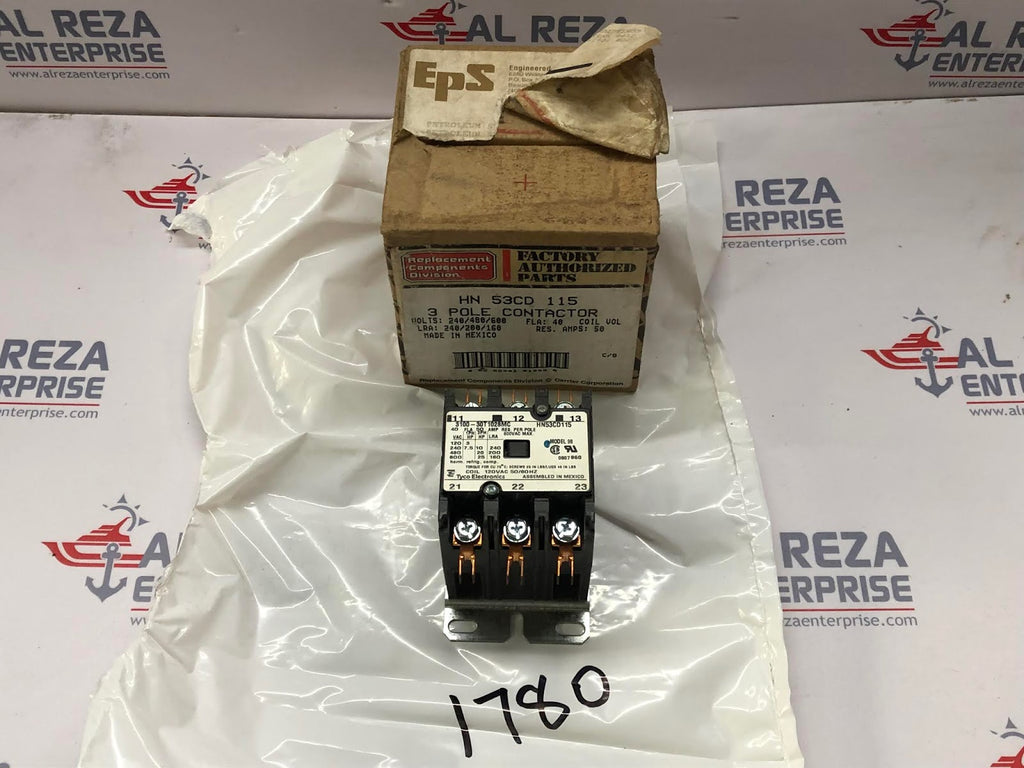 TYCO ELECTRONICS HN53CD115 MAGNETIC CONTACTOR 3100-30T1028MC COIL VOLTAGE 120VAC