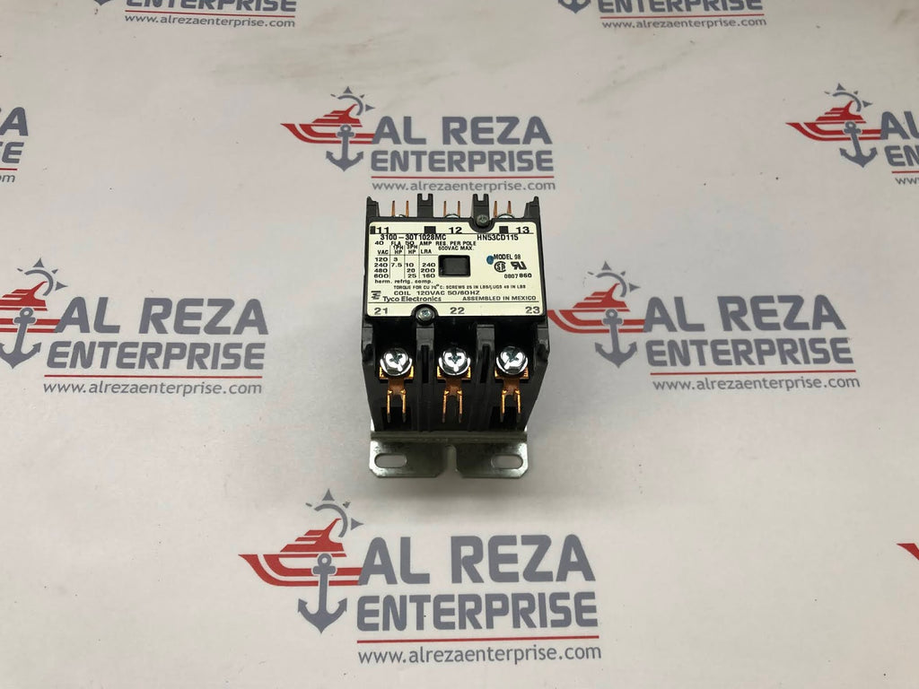TYCO ELECTRONICS HN53CD115 MAGNETIC CONTACTOR 3100-30T1028MC COIL VOLTAGE 120VAC