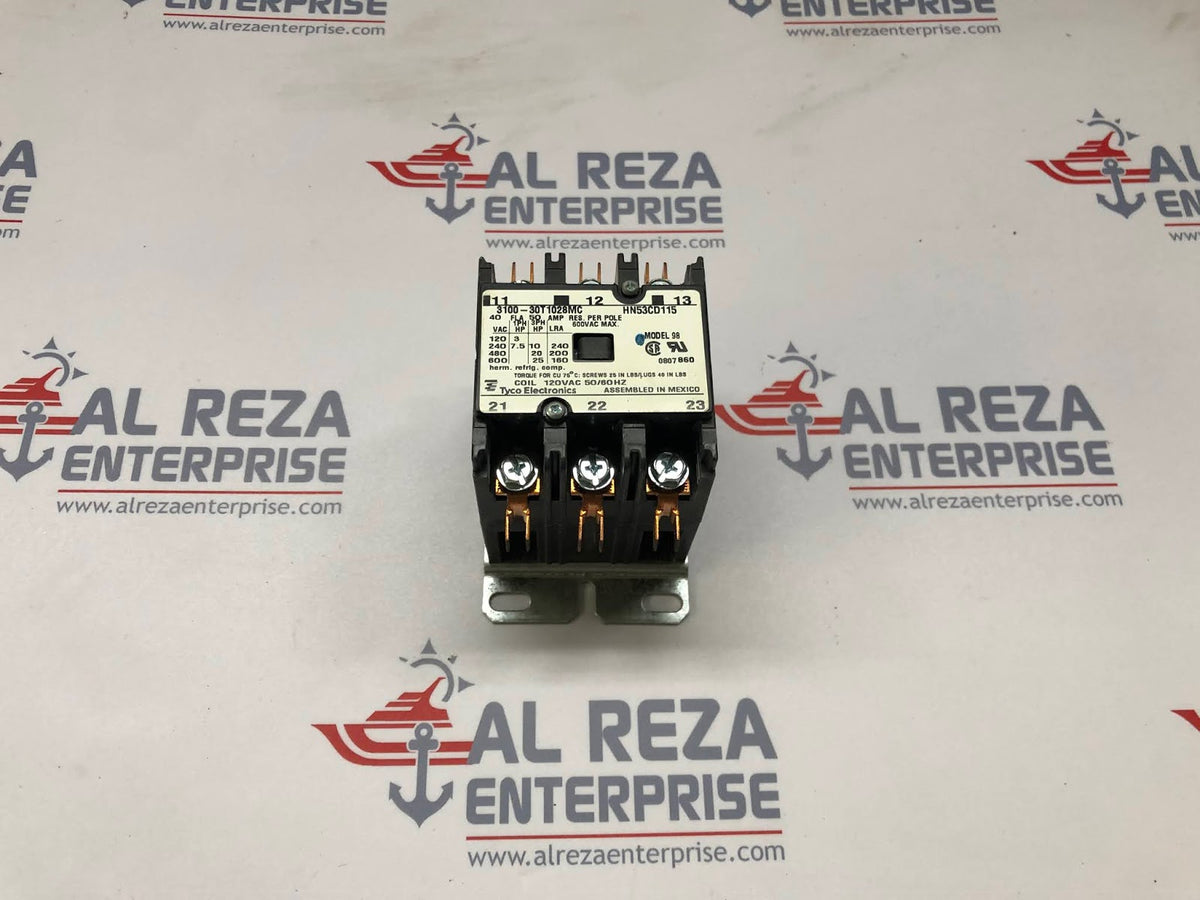 TYCO ELECTRONICS HN53CD115 MAGNETIC CONTACTOR 3100-30T1028MC COIL VOLTAGE 120VAC