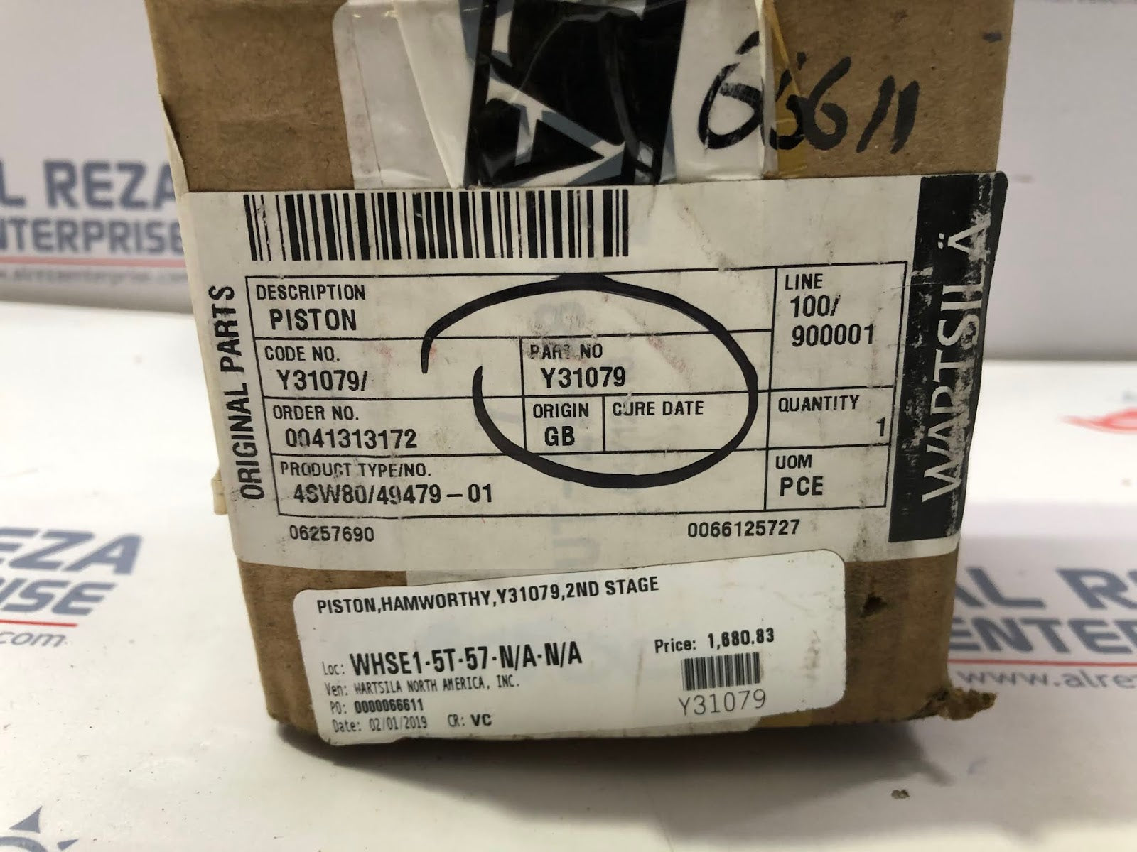 WARTSILA Y31079 PISTON 4SW80/49479-01