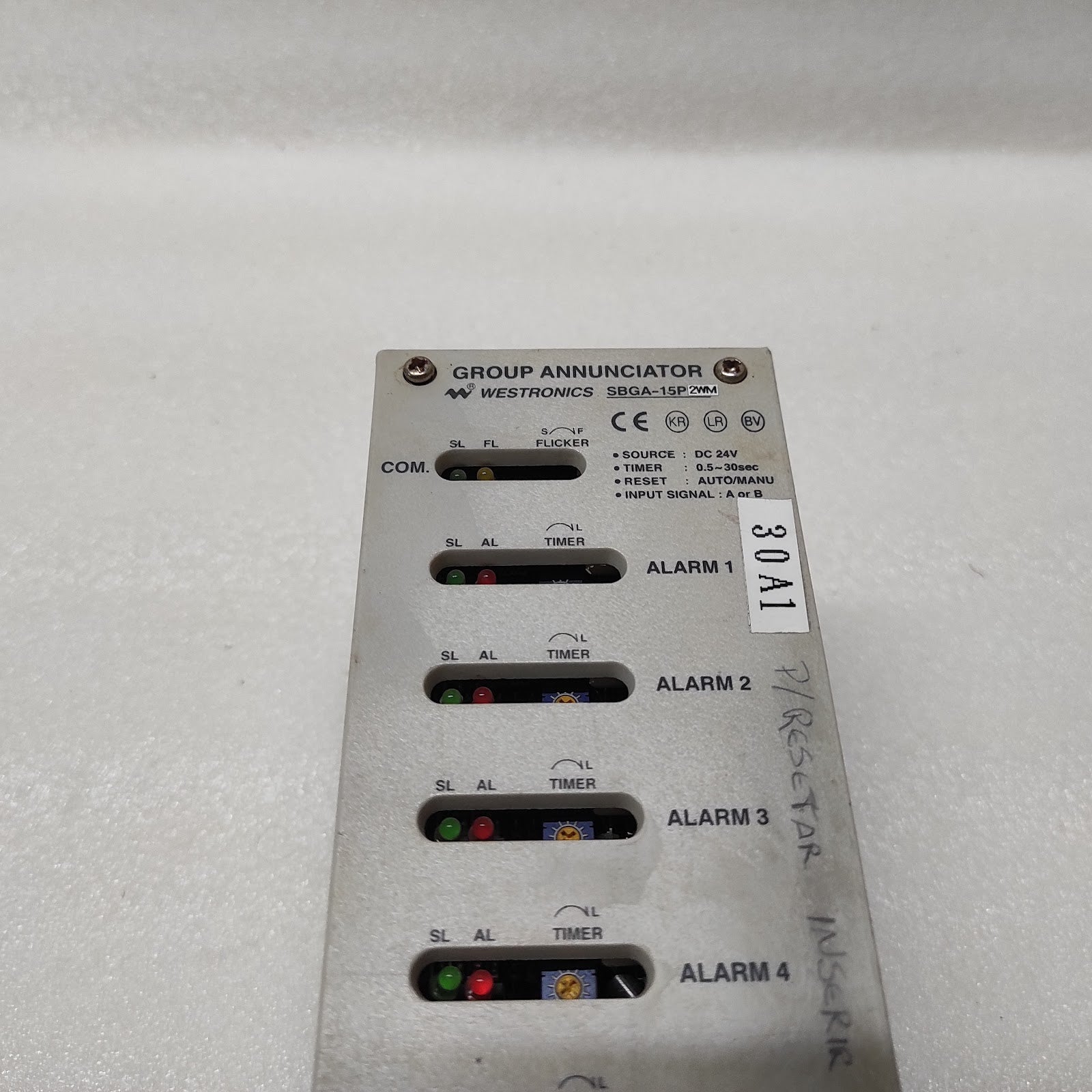 WESTRONICS SBGA-15P2WM GROUP ANNUNCIATOR 24VDC