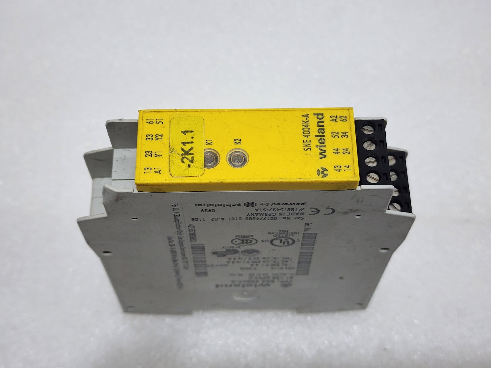 WIELAND SNE 4004K-A SAFETY RELAY R1.188.0593.0 24VAC-DC