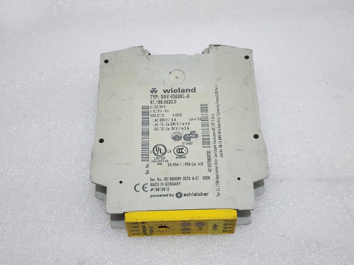 WIELAND SNV-4063KL-A SAFETY RELAY R1.188.0620.0 24VDC