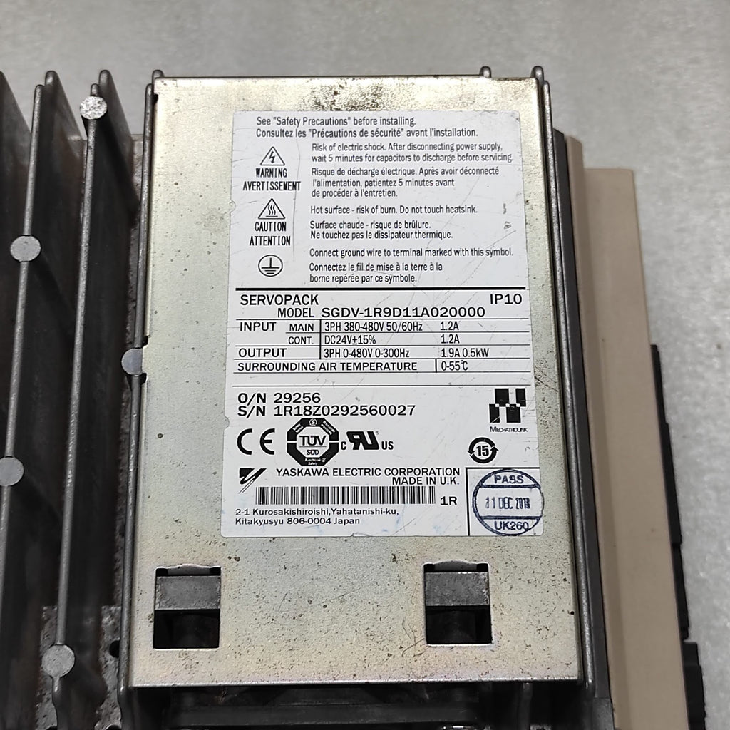 YASKAWA SGDV-1R9D11A020000 SERVOPACK