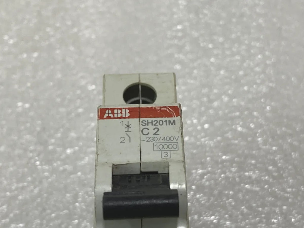 ABB SH201M-C2 1 Pole MCB 2A C-Curve 230-400V 10kA DIN Rail Pre-Owned