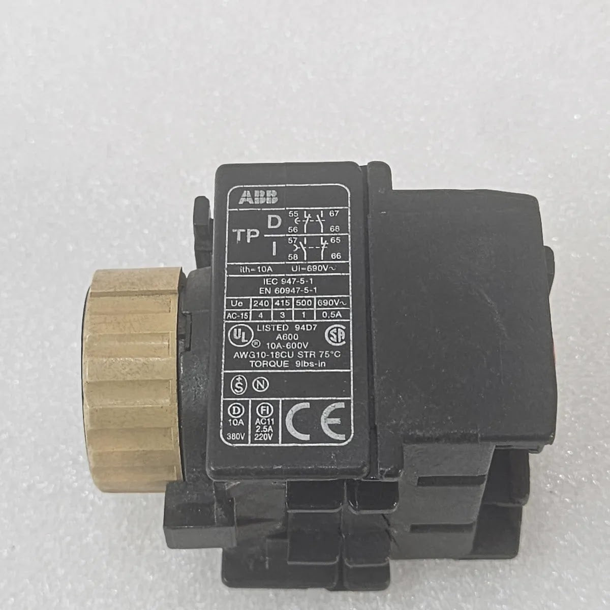 ABB TP40D Timer Block 0-40s 10A 690V AC-15 IEC60947-5-1