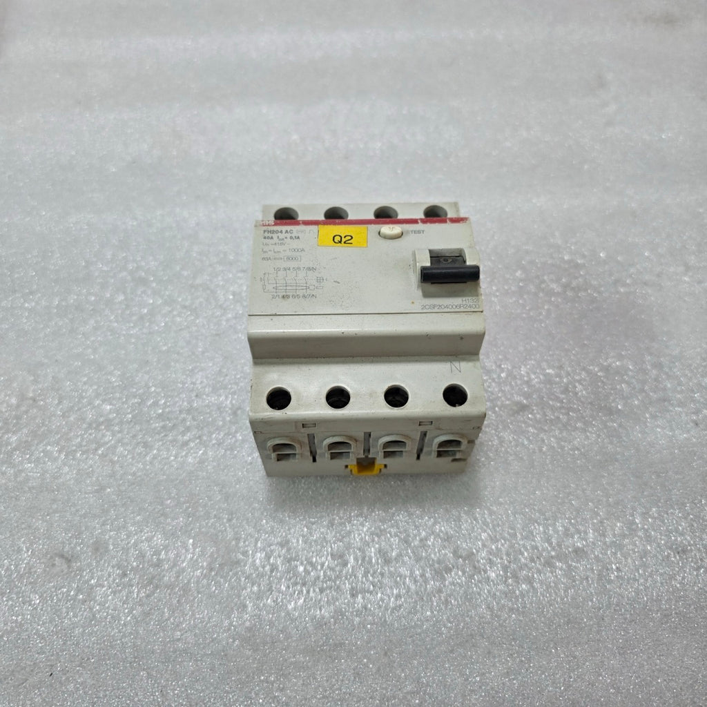 ABB FH204 AC 4P 40A 100MA 415V 6KA RCCB RESIDUAL CURRENT CIRCUIT BREAKER