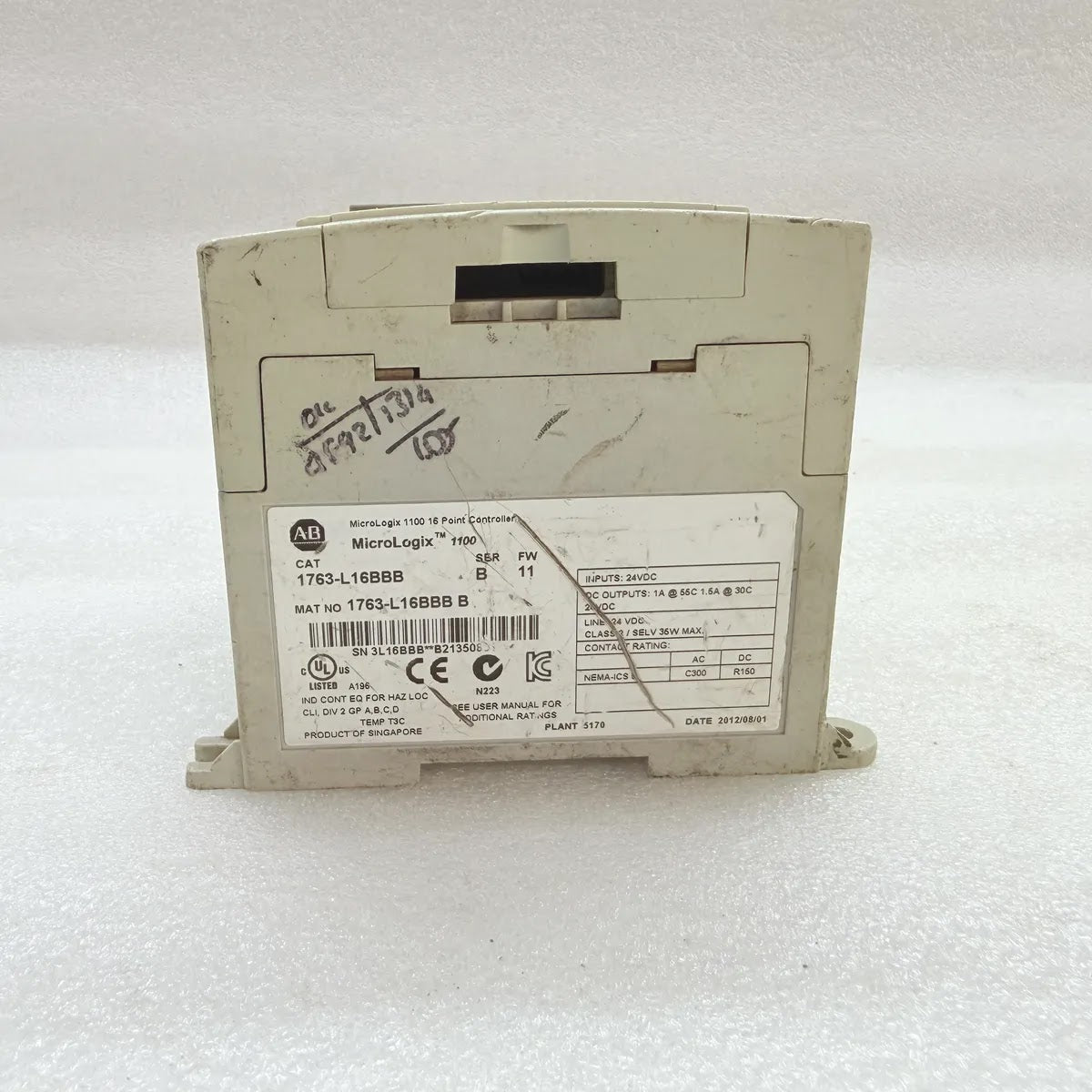 A Bradley 1763-L16BBB MicroLogix 1100 Logic Controller 24VDC 16-Point
