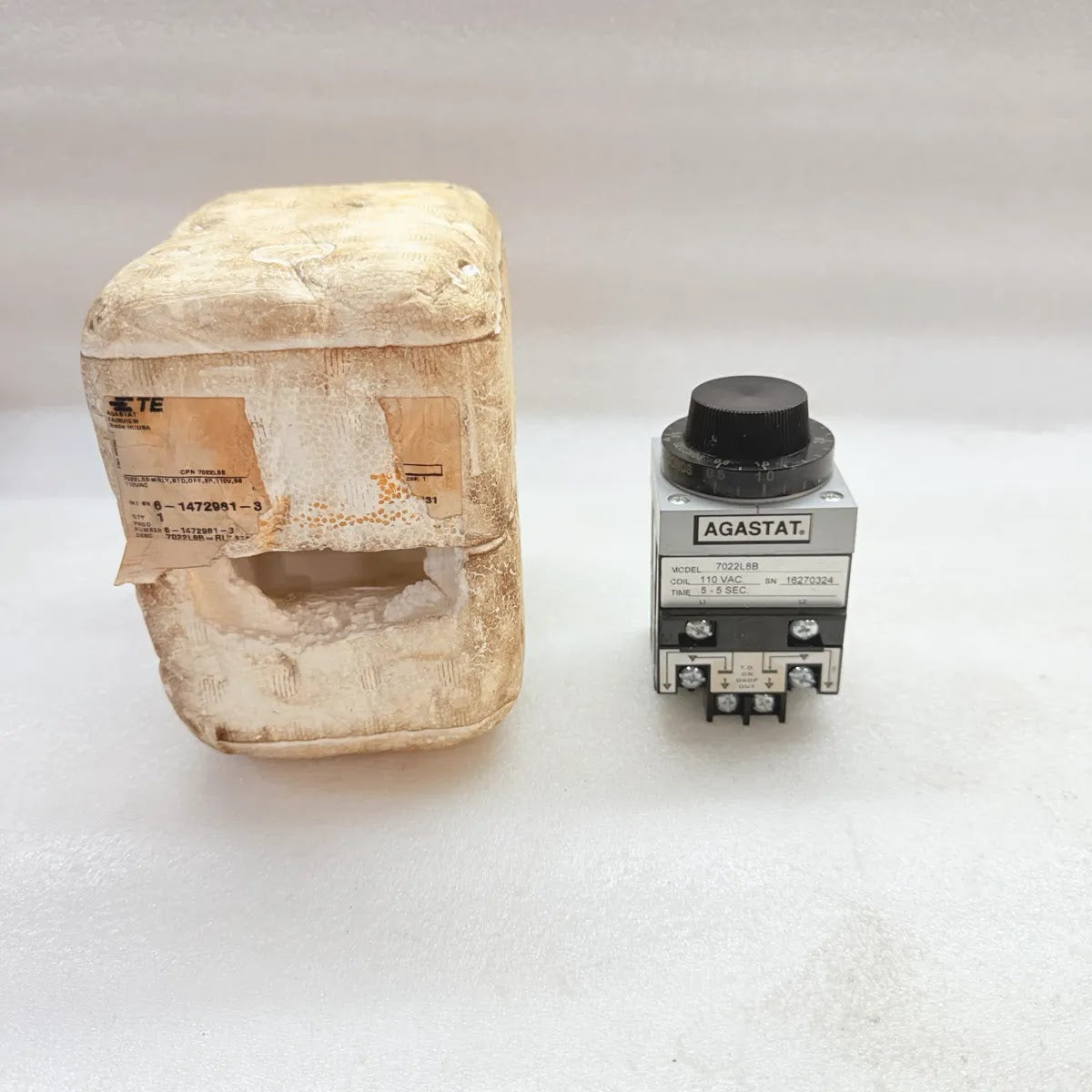 AGASTAT 7022L8B Time Delay Relay 110VAC 0.5-5 Sec