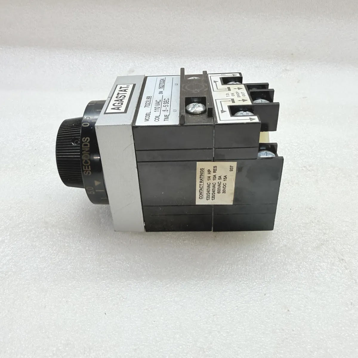 AGASTAT 7022L8B Time Delay Relay 110VAC 0.5-5 Sec
