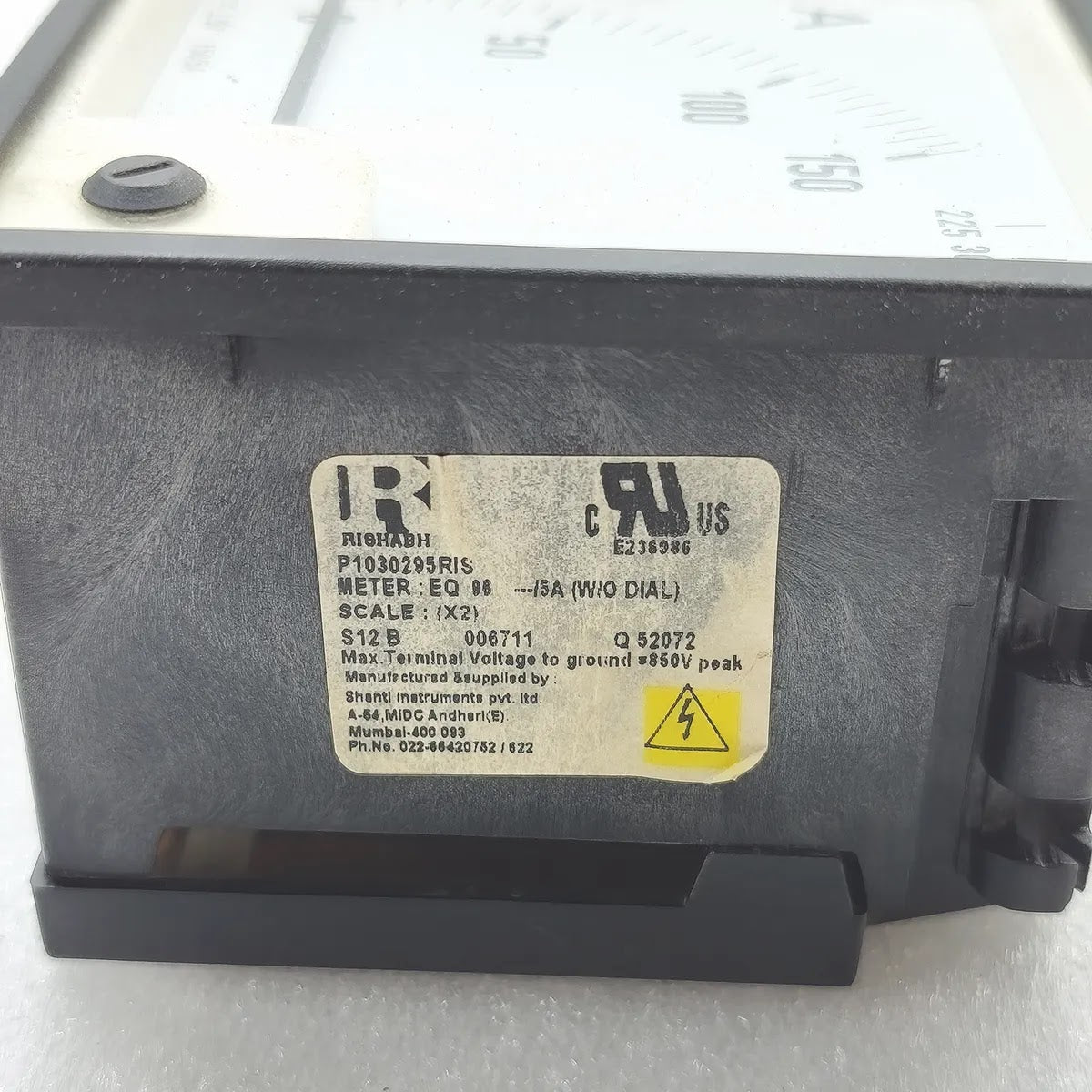 RISHABH EQ96 P1030295RIS Analogue AC Ammeter 150/5A 0-150A