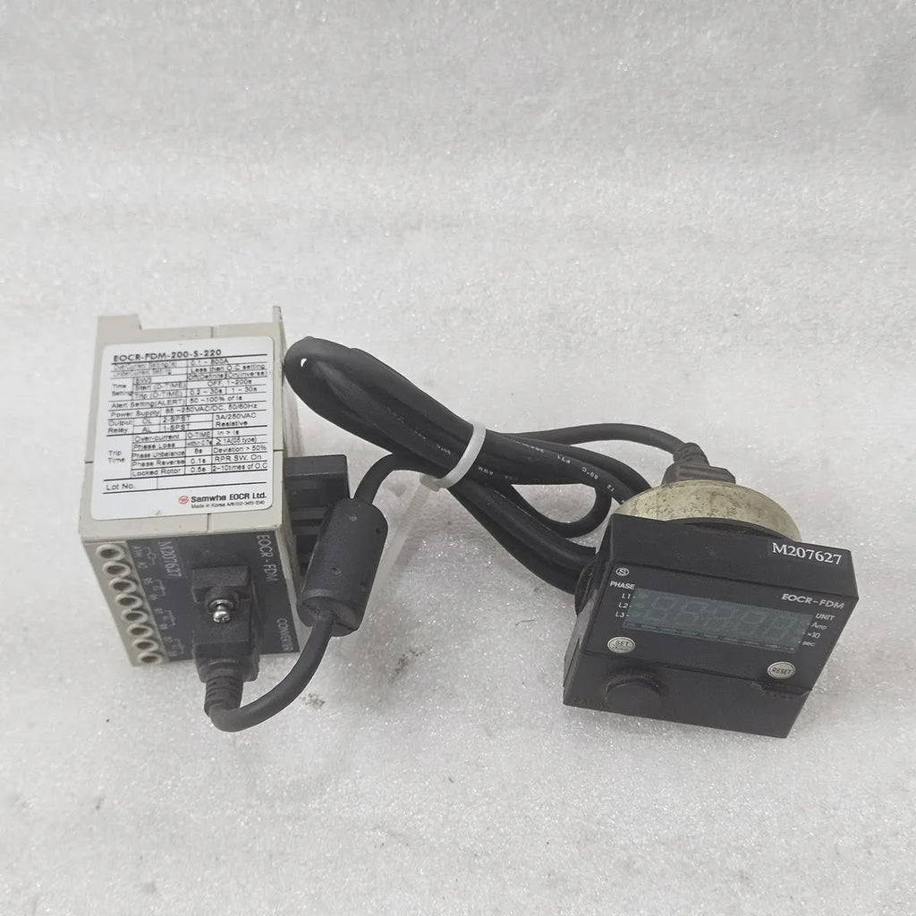 Samwha EOCR-FDM-200-S-220 Overcurrent Relay 3-Phase 0-200A 88-250VAC/DC
