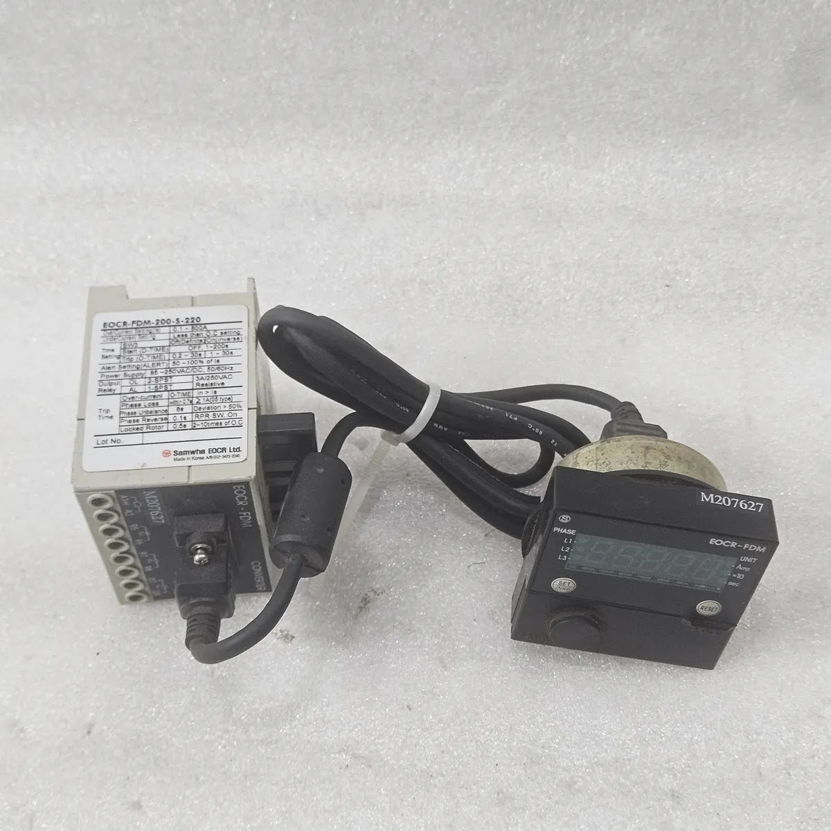 Samwha EOCR-FDM-200-S-220 Overcurrent Relay 3-Phase 0-200A 88-250VAC/DC