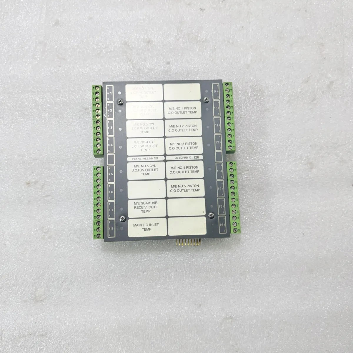 Terasaki 98.6.034.702 I/O Board ID 128 Marine Engine Temperature Module