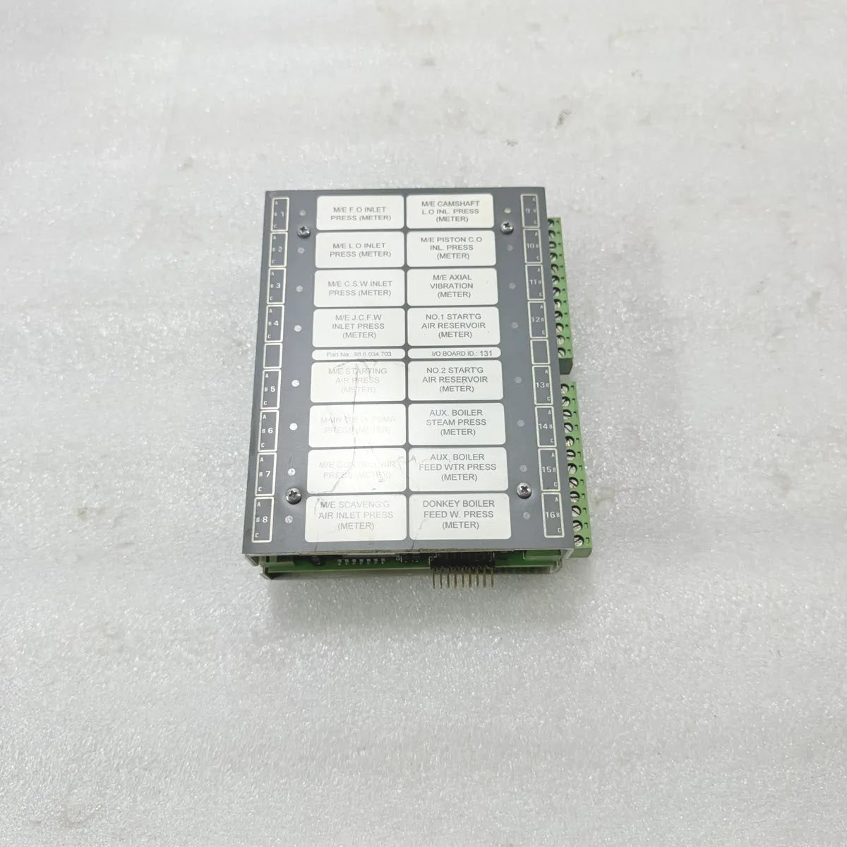 TERASAKI 98.6.034.703 I/O Board ID 131 Marine Engine Monitoring Input/Output Mod