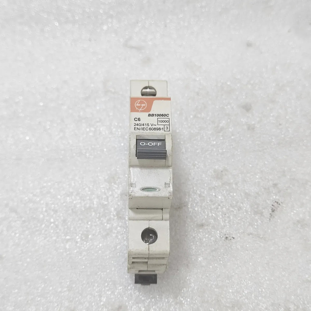 L&T BB10060C MCB C6 6A 240/415V 10kA 1 Pole IEC 60898-1