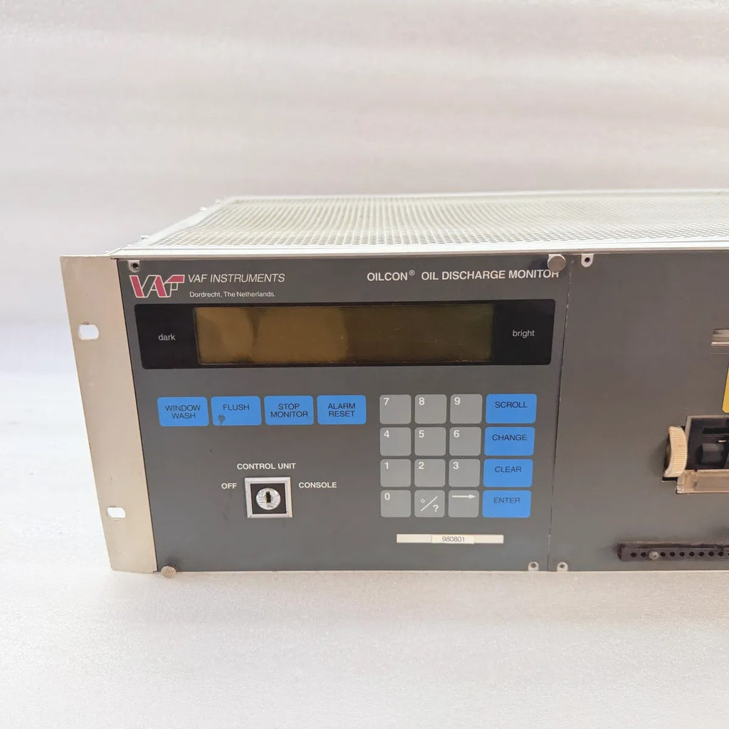 VAF INSTRUMENTS OILCON OIL DISCHARGE MONITOR Control Unit POWER CARD MISSING