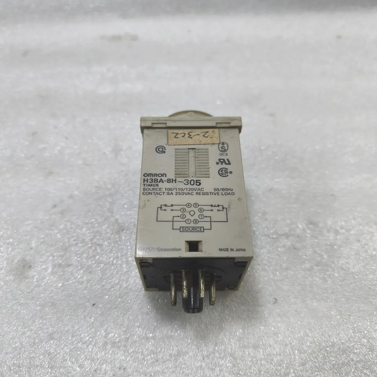 Omron H3BA-8H-305 Timer 100/110/120VAC 50/60Hz Contact 5A 250VAC