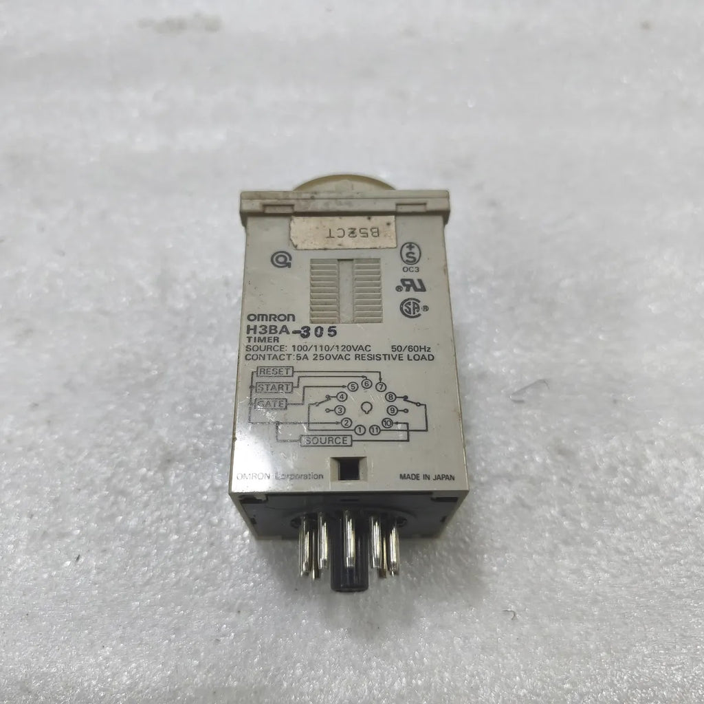 Omron H3BA-305 Timer 100/110/120VAC 50/60Hz 5A 250VAC Resistive Load