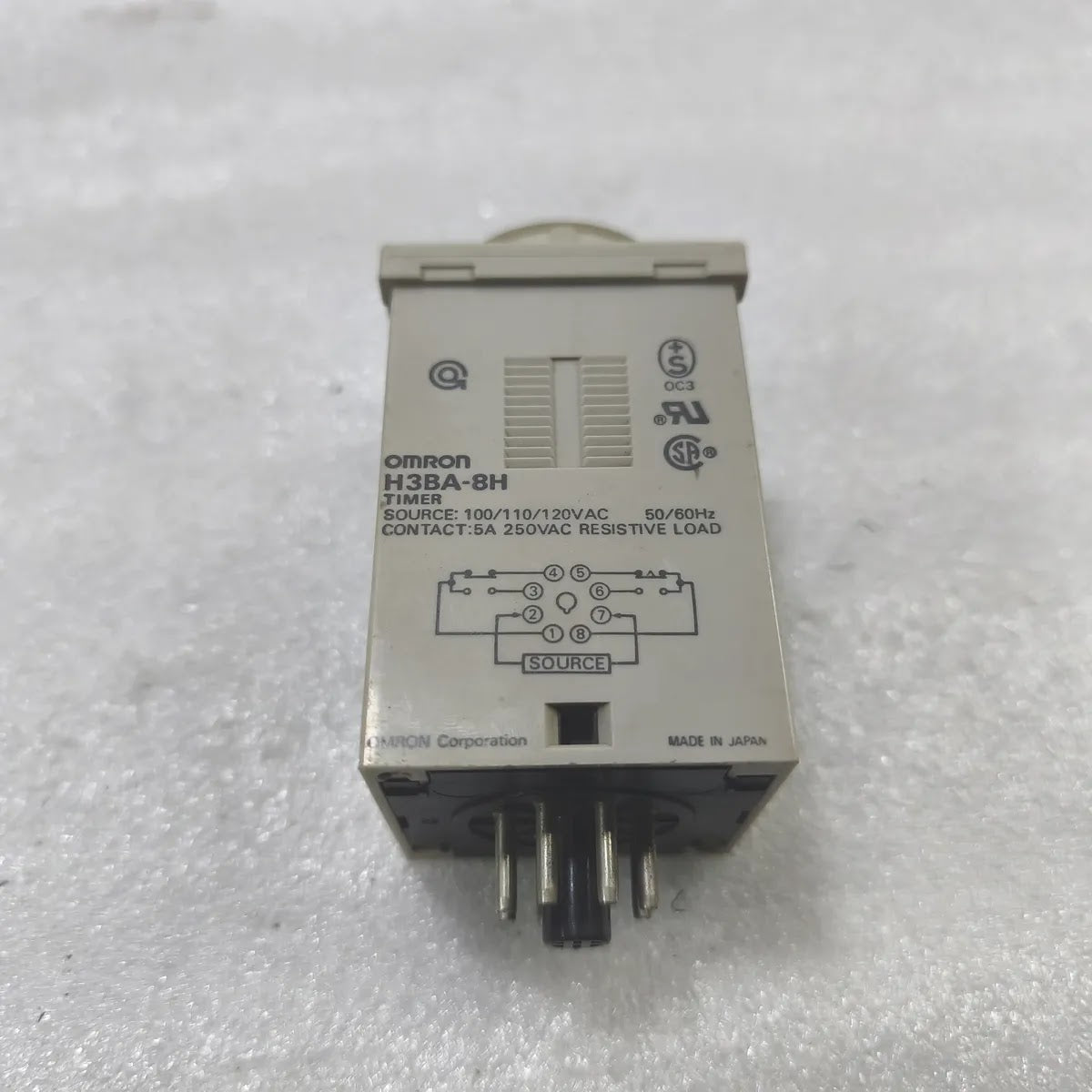 Omron H3BA-8H Timer 100/110/120VAC 50/60Hz 5A 250VAC 10sec Time Range