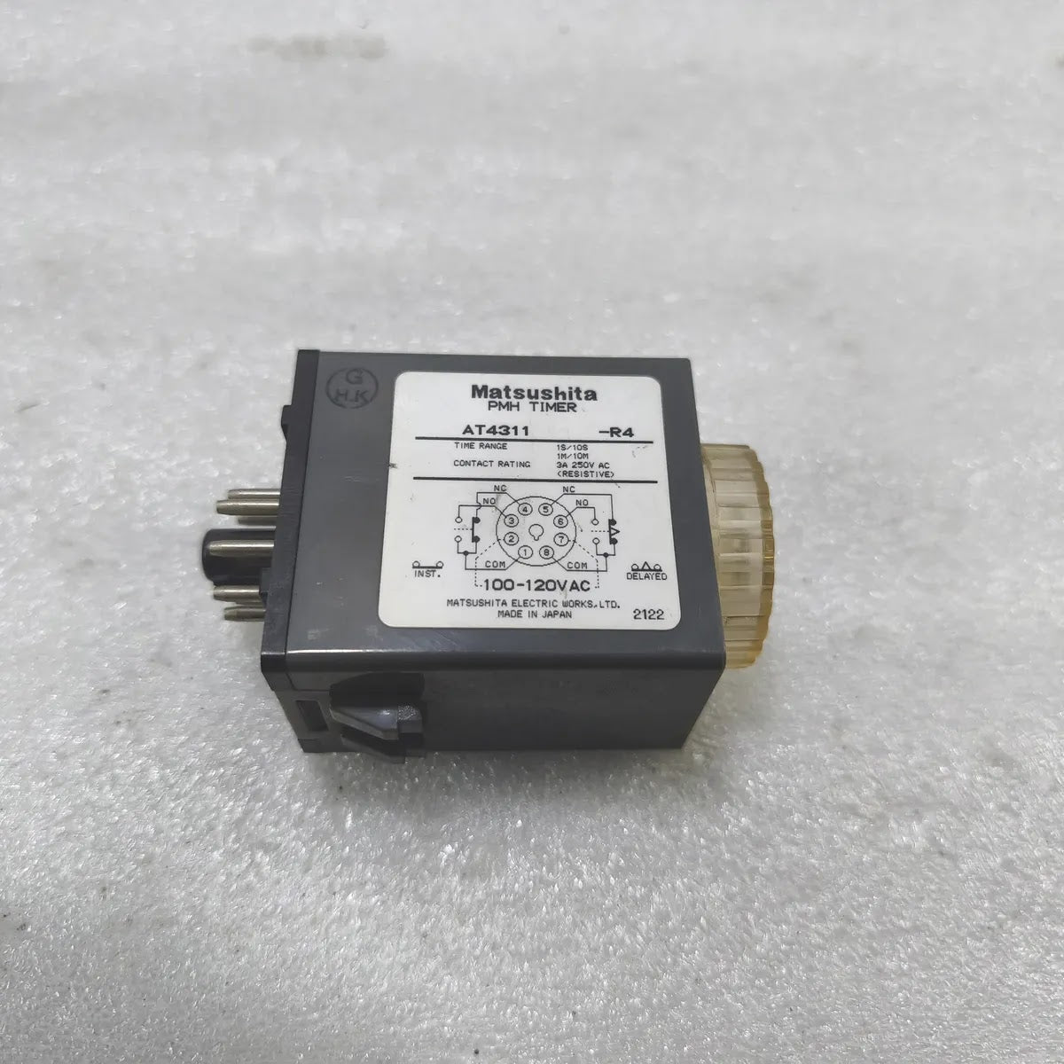 Matsushita AT4311-R4 PMH Timer 100-120VAC 3A 250VAC Time Range 1S/10S 1M/10M