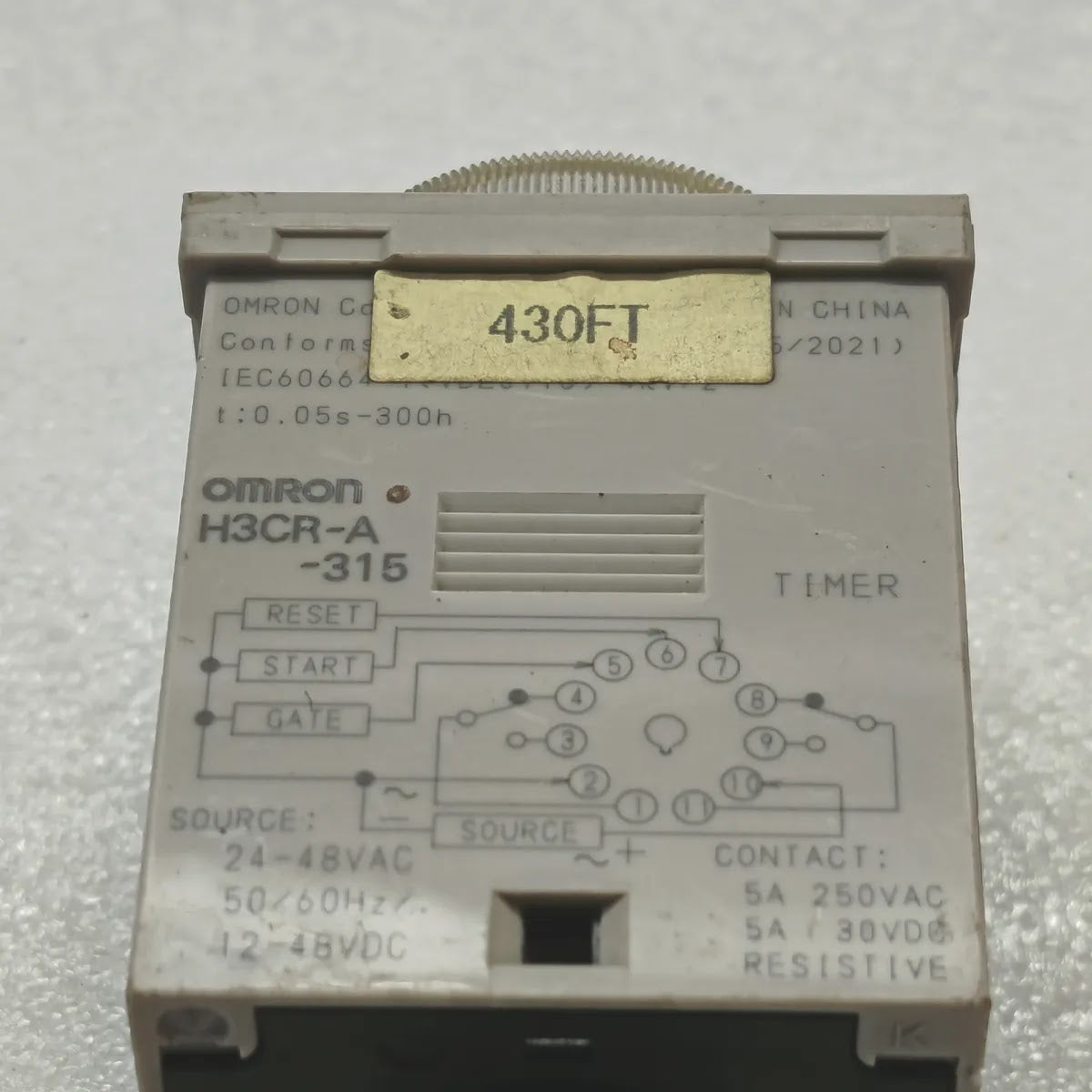Omron H3CR-A -315 Timer Relay 24-48VAC 12-48VDC 0.05s-300h 5A 250VAC