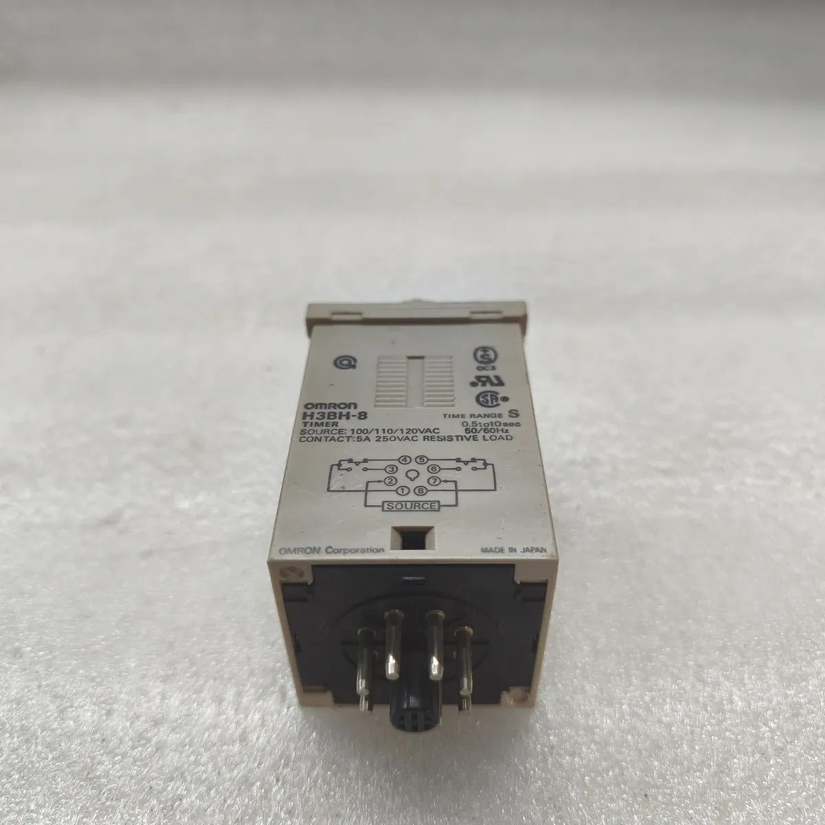Omron H3BH-8 Power Off Delay Timer 100/110/120VAC 50/60Hz 5A 250VAC
