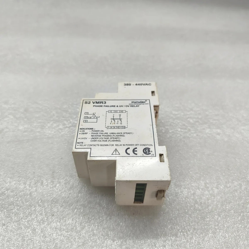 Minilec S2 VMR3 Phase Failure & UV/OV Relay 380-440VAC DIN Rail