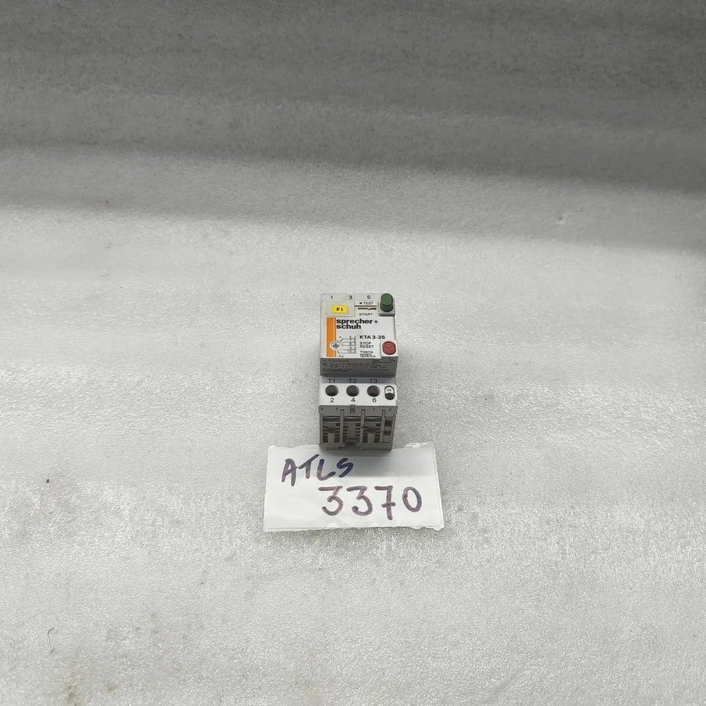 Sprecher+Schuh KTA 3-25 Motor Breaker 6.3-10A 600V + KT 3-25-PE1-10 Aux Block