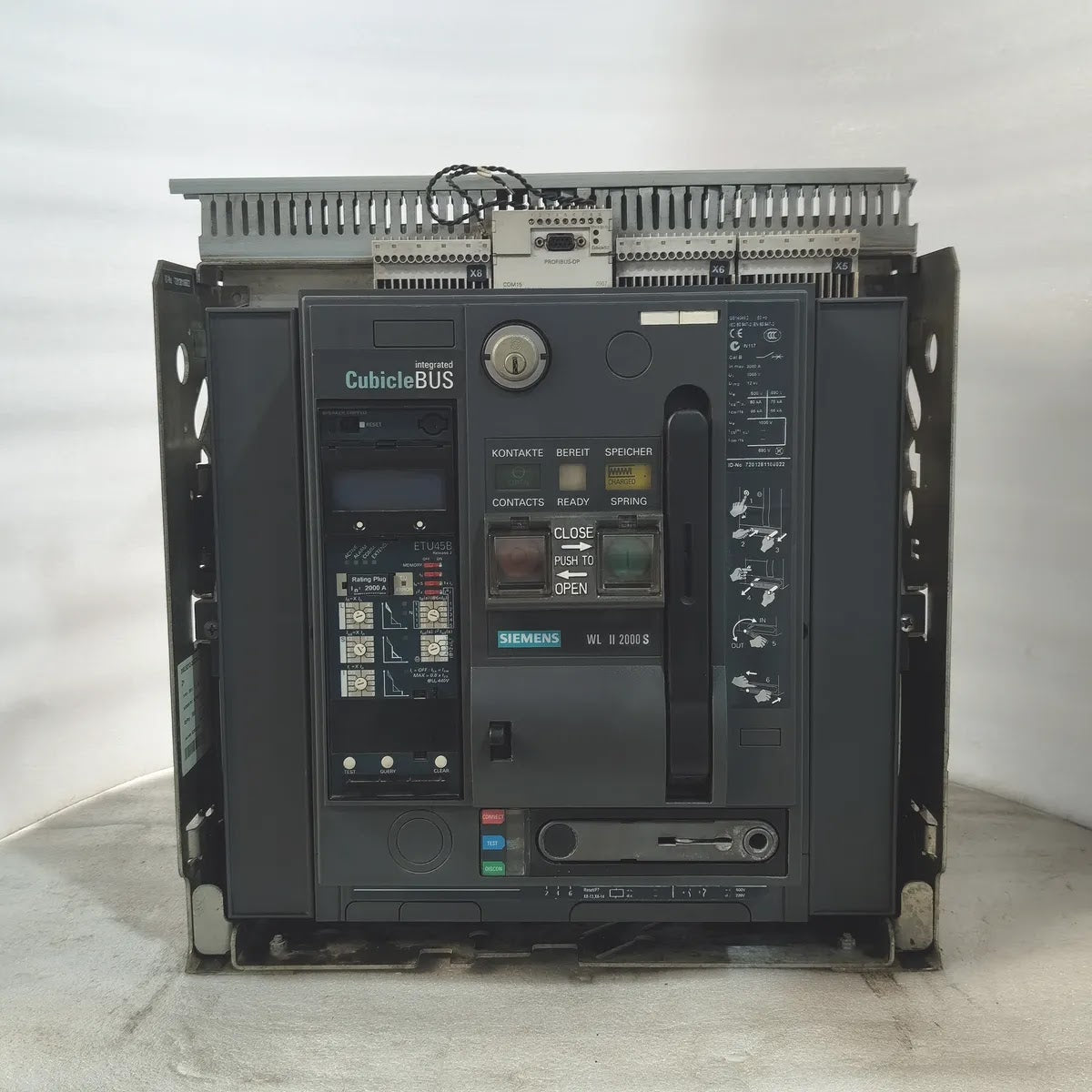 Siemens WL II 2000 S Air Circuit Breaker 3WL1220-3FB36-4GA4 2000A ETU45B