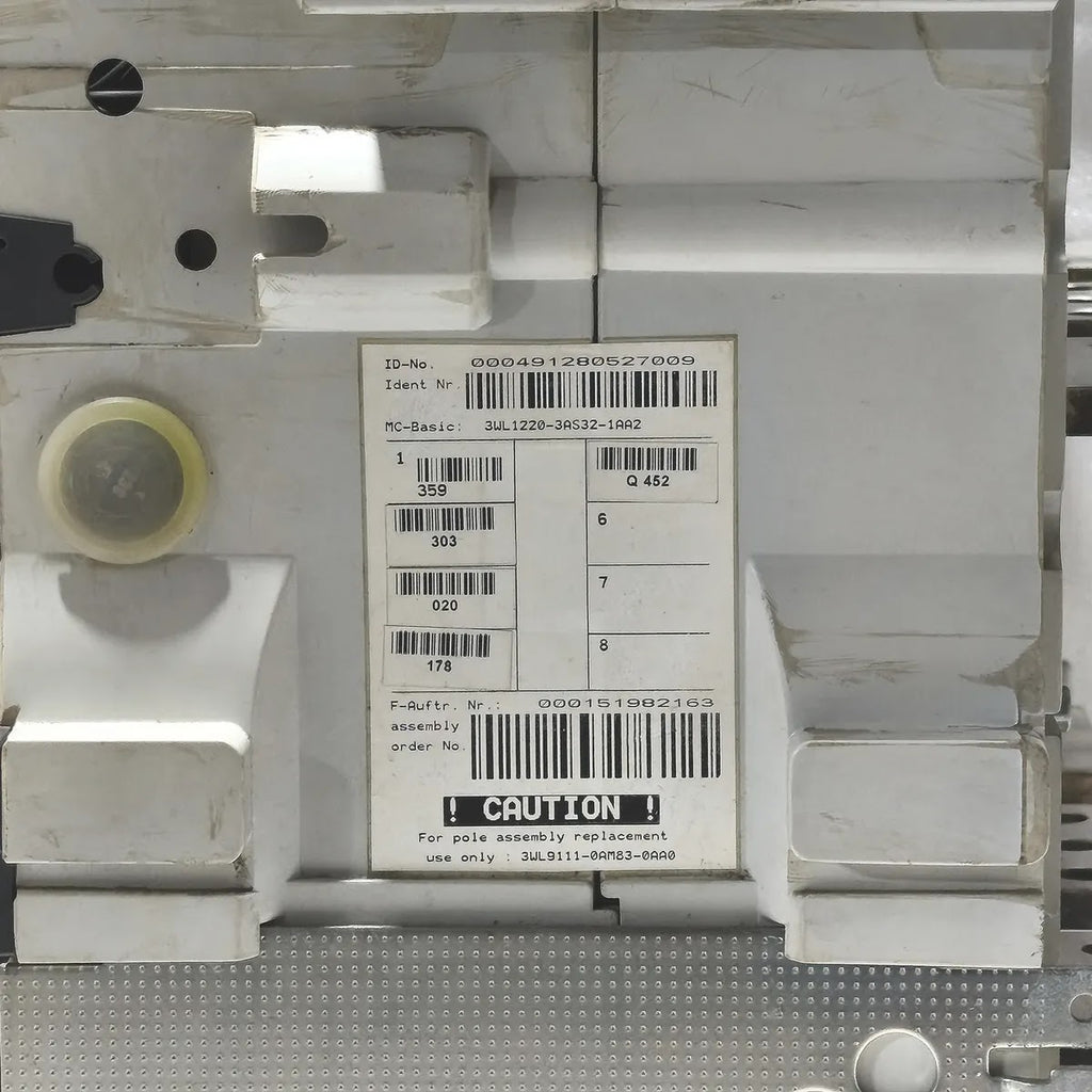 Siemens WL II 2000 S ACB 3WL1220-3FB36-4GA4 2000A 1000V CubicleBUS
