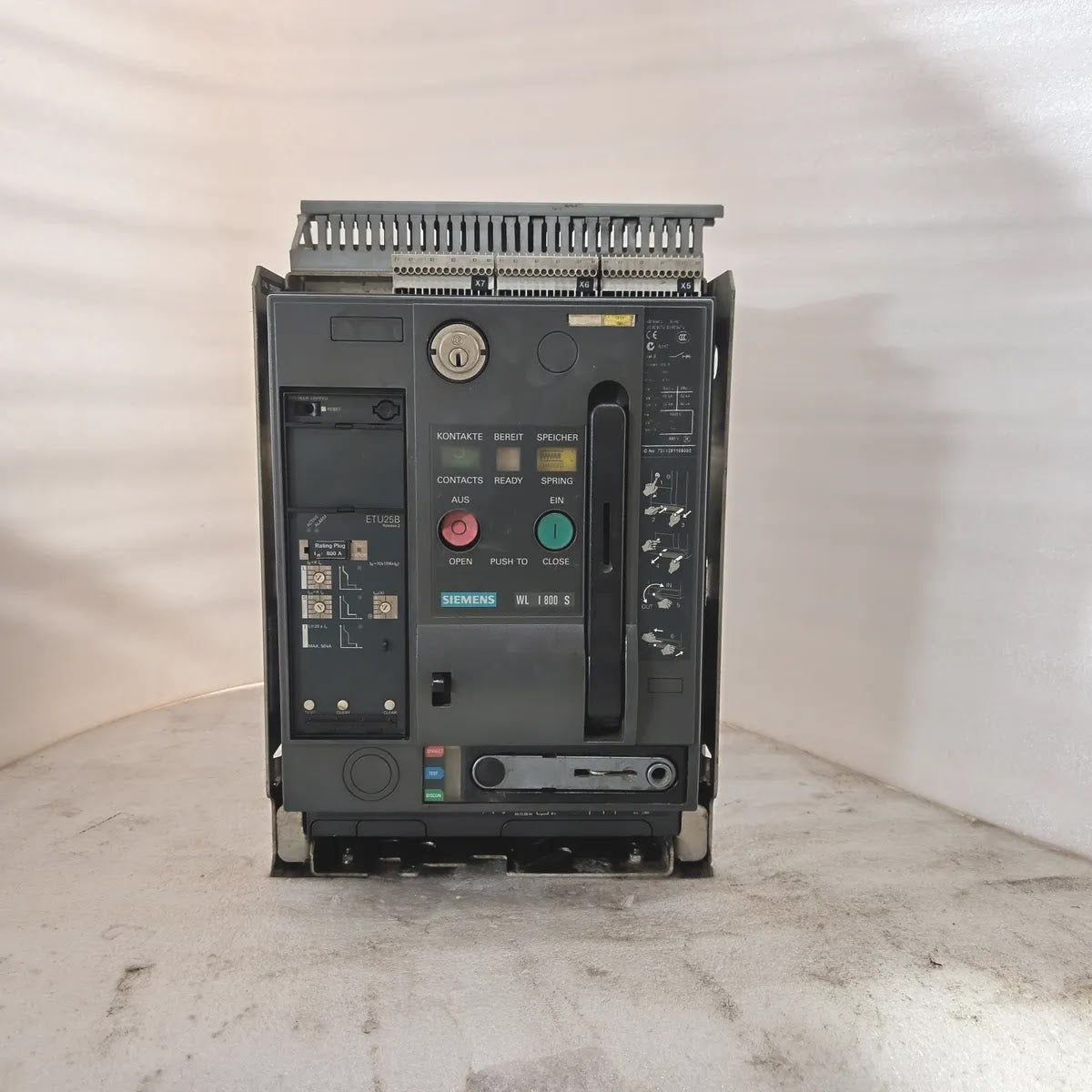 Siemens WL I 800 S ACB 3WL1108-3CB36-4GA4 800A 690V 66kA ETU25B