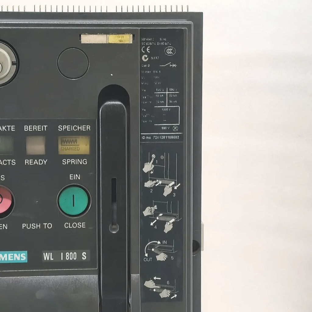 Siemens WL I 800 S ACB 3WL1108-3CB36-4GA4 800A 690V 66kA ETU25B