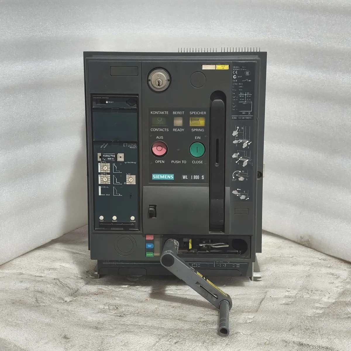 Siemens WL I 800 S Air Circuit Breaker 3WL1108-3CB36-4GA4 800A ETU25B 3P