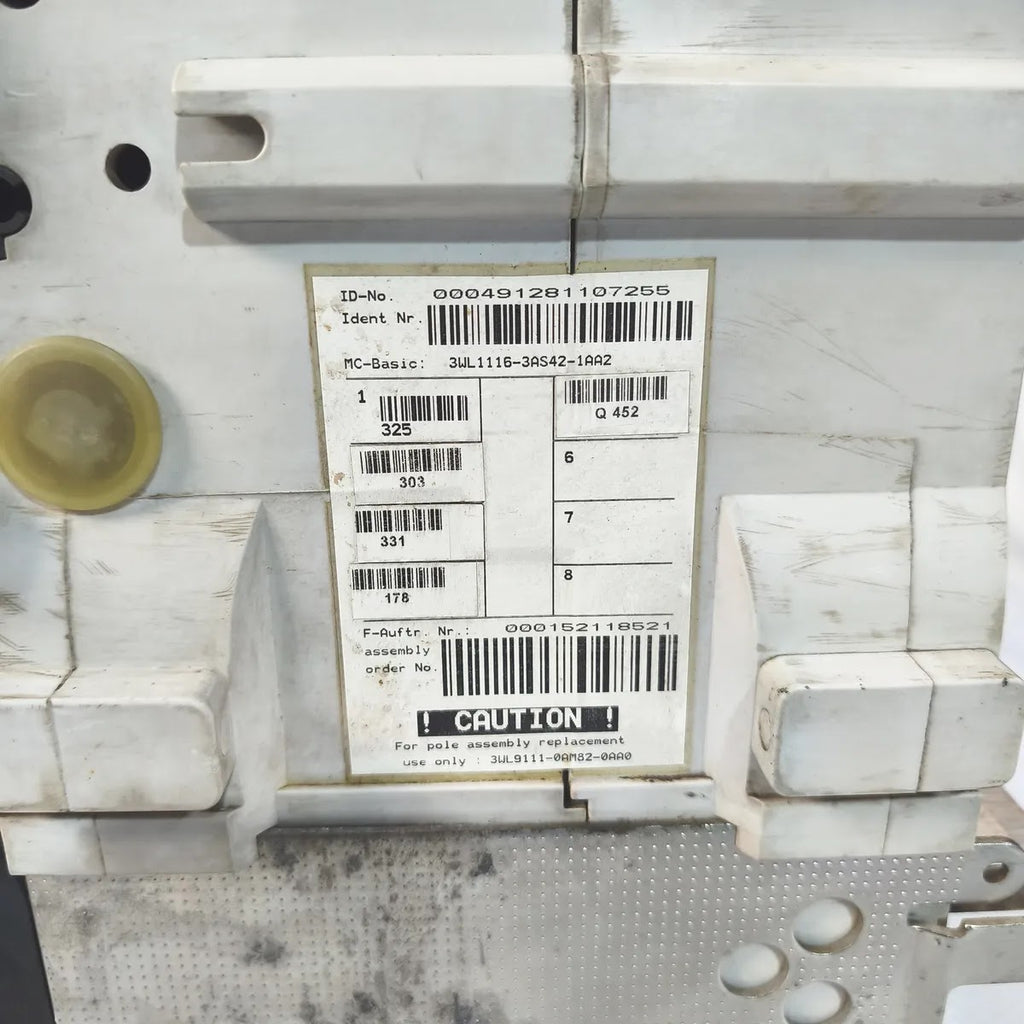 Siemens 3WL1112-2CB45-4GS4-Z Air Circuit Breaker WL I 1250 N 1250A 690V 4-Pole