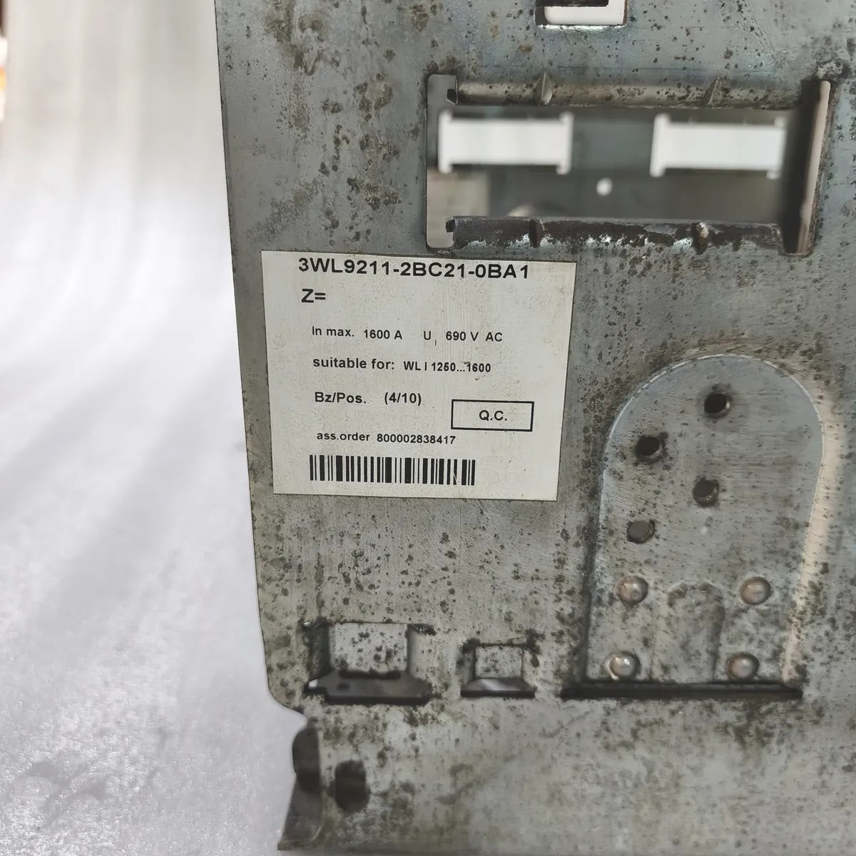 Siemens 3WL1112-2CB45-4GS4-Z Air Circuit Breaker WL I 1250 N 1250A 690V 4-Pole