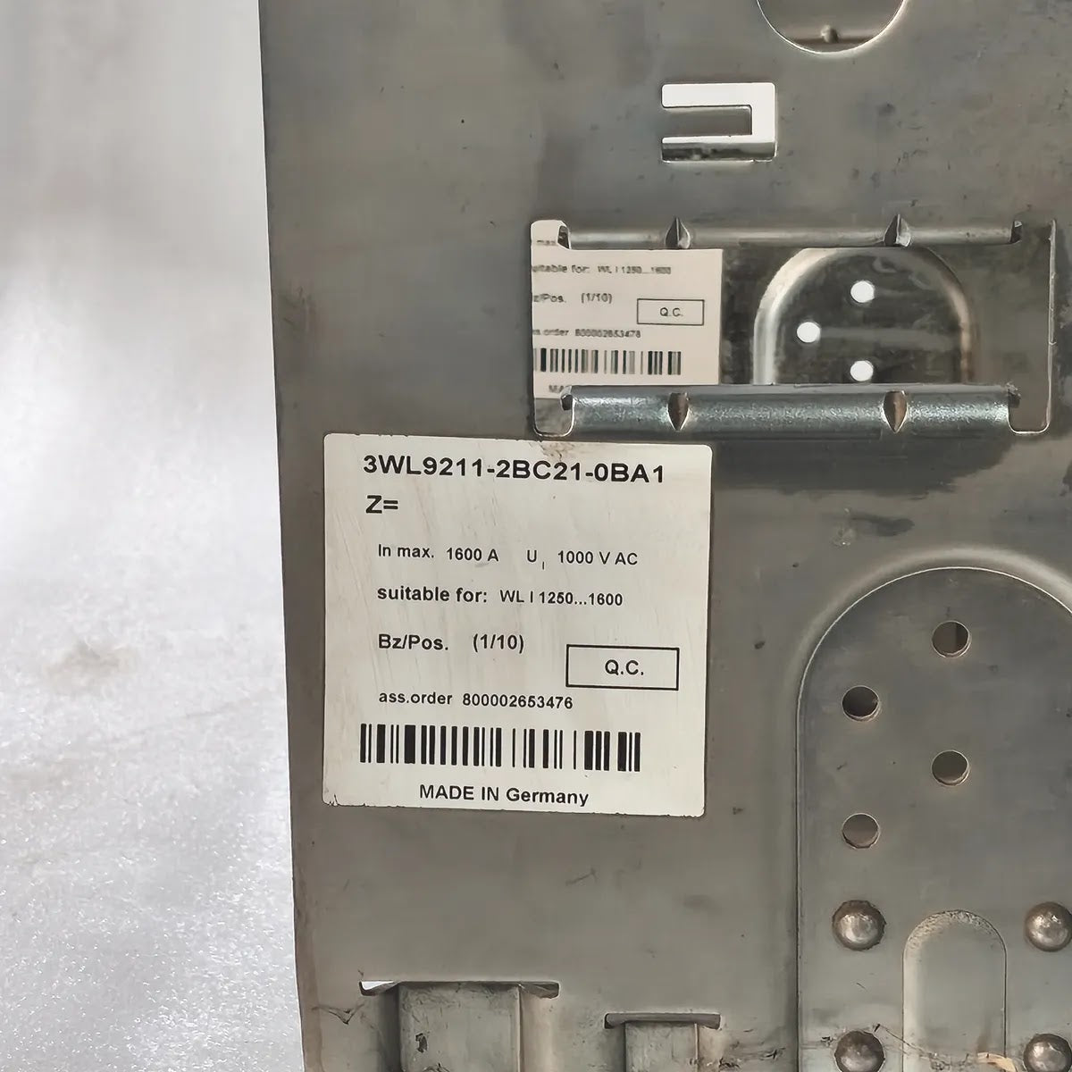 Siemens 3WL1112-2CB46-4GS4 Air Circuit Breaker WL I 1250 N 1250A 1000V ETU25B
