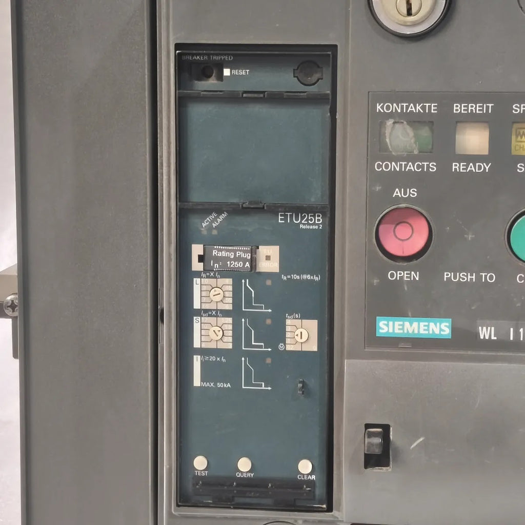 Siemens 3WL1112-2CB46-4GS4 Air Circuit Breaker WL I 1250 N 1250A 1000V ETU25B