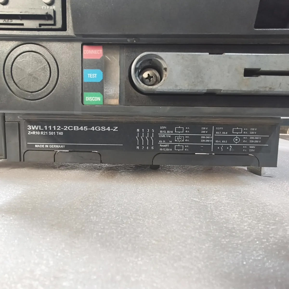Siemens 3WL1112-2CB46-4GS4 Air Circuit Breaker WL I 1250 N 1250A 1000V ETU25B