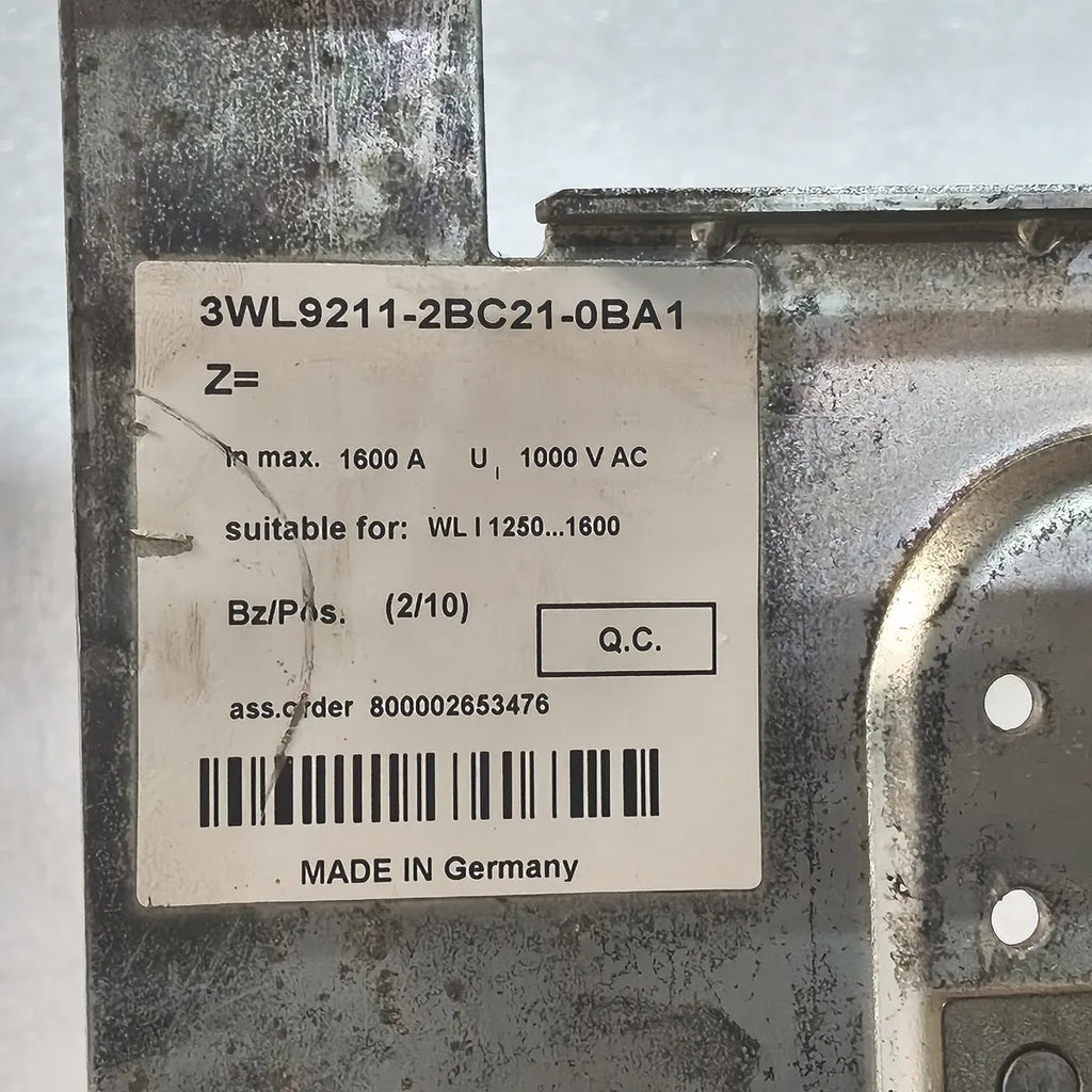 Siemens 3WL1112-2CB46-4GS4-Z Air Circuit Breaker WL I 1250 N 4-Pole 1250A 1000V