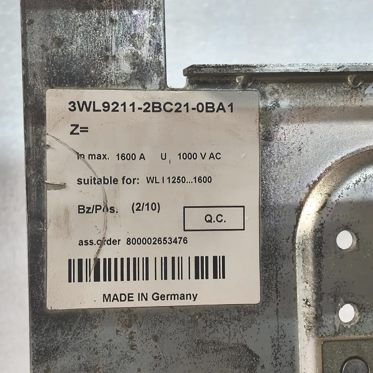 Siemens 3WL1112-2CB46-4GS4-Z Air Circuit Breaker WL I 1250 N 4-Pole 1250A 1000V