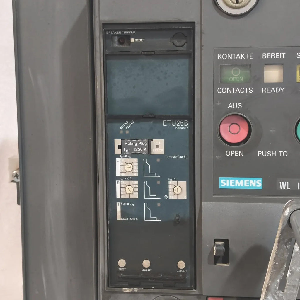 Siemens 3WL1112-2CB46-4GS4-Z Air Circuit Breaker WL I 1250 N 4-Pole 1250A 1000V