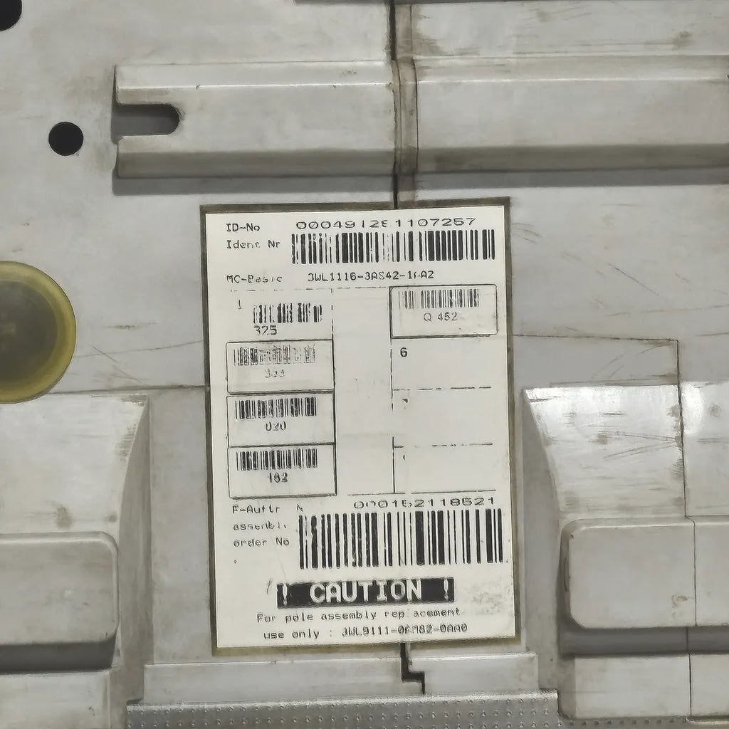 Siemens WL I 1250 N Air Circuit Breaker 3WL1112-2CB45-4GS4-Z 1250A 690V ETU25B