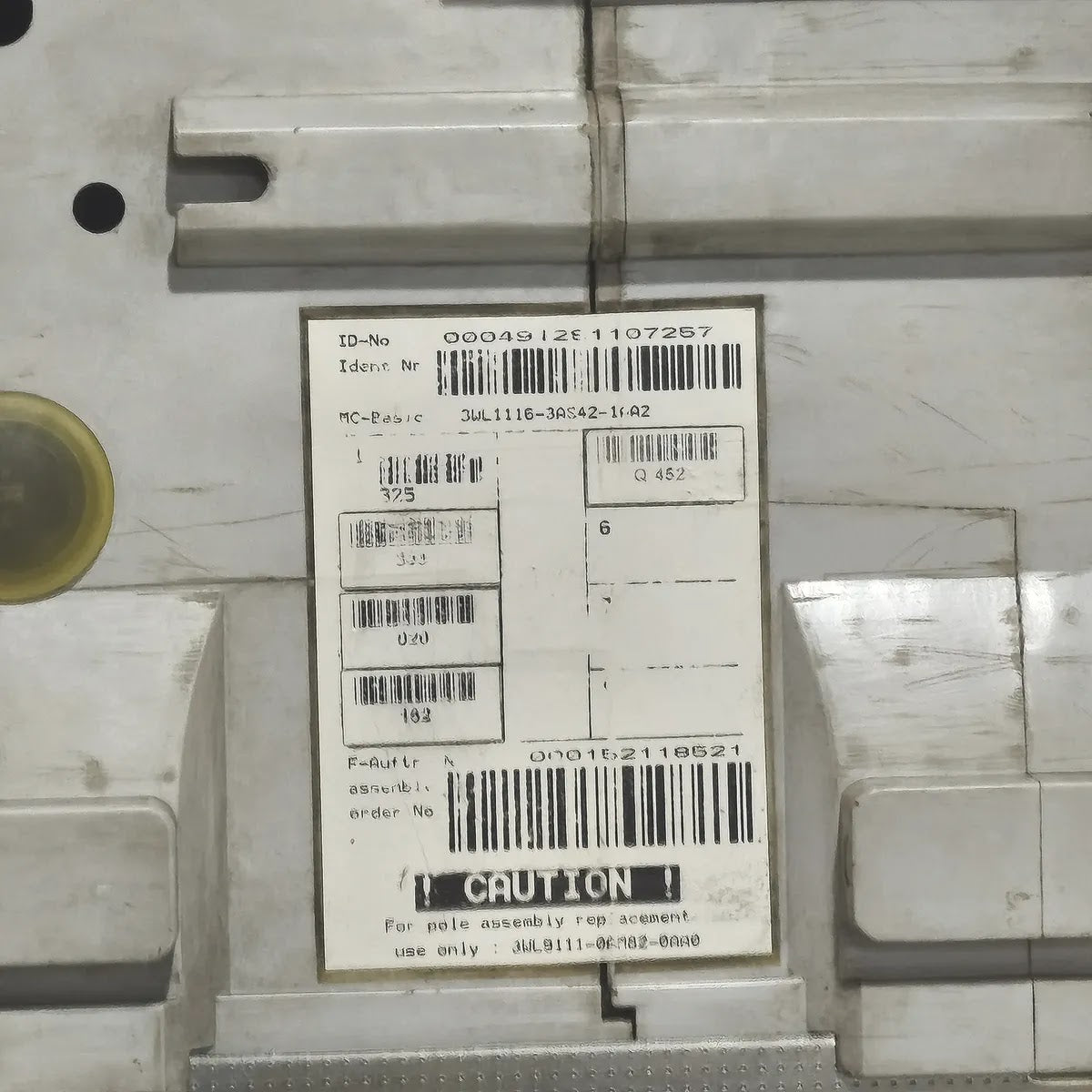 Siemens WL I 1250 N Air Circuit Breaker 3WL1112-2CB45-4GS4-Z 1250A 690V ETU25B