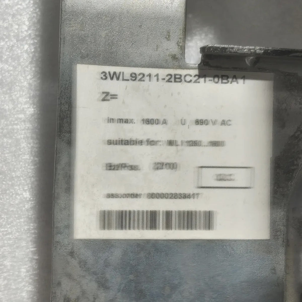 Siemens WL I 1250 N Air Circuit Breaker 3WL1112-2CB45-4GS4-Z 1250A 690V ETU25B